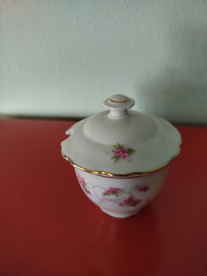 Moritz Zdekauer sugar bowl like new with floral decoration and gold details