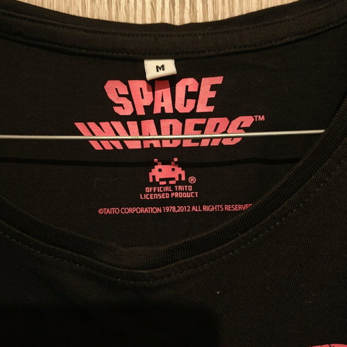 T shirt Space Invaders used, black, size S