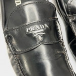 Prada black leather moccasins used, large fit