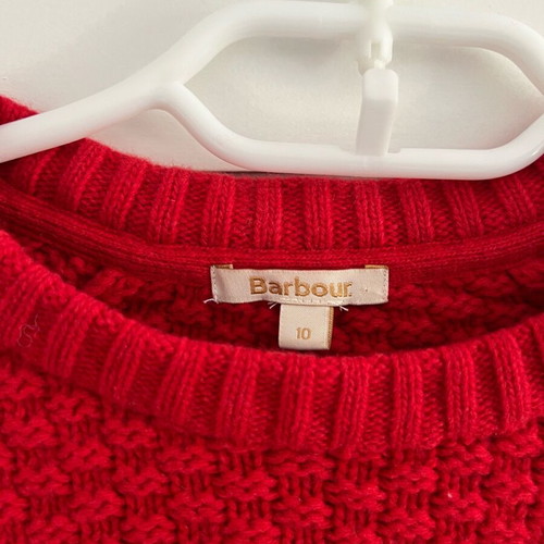 Barbour wool sweater like new, red, size 10