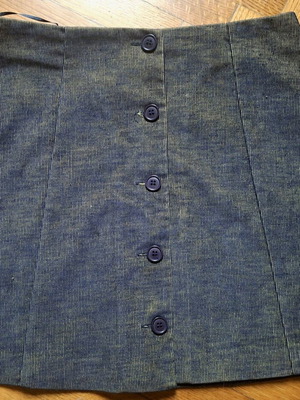 Badila Mini Corduroy Skirt like new, blue and yellow