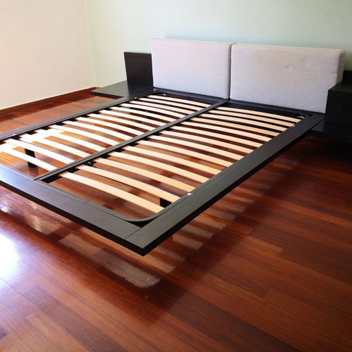 Double bed wenge with 2 nightstands and drawers like new