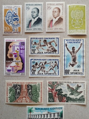 Γραμματόσημα Αφρικής καινούργια, πακέτο 11 ασφράγιστα Γκαμπόν