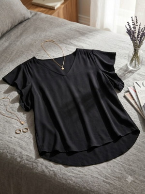 Blouse black, like new, comfortable and lightweight