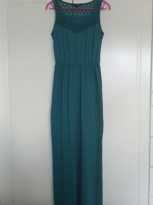 Maxi dress Esmara like new, petrol with lace top