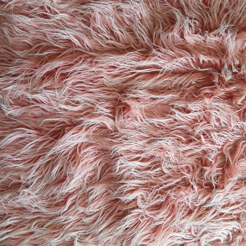 Coral color flokati rugs like new, pack of 3 pieces