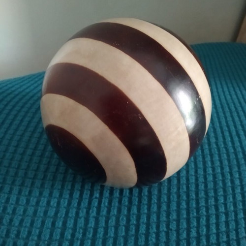 Ceramic handmade decorative balls set like new, Peru, sizes 15-10-9cm