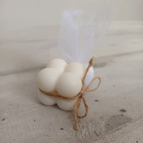 Bubble bomboniere new soy scented candle with 3 crispy dragees