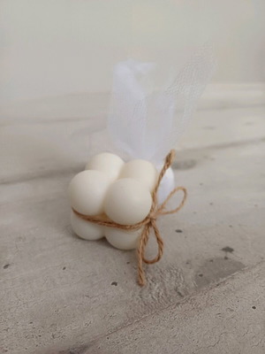 Bubble bomboniere new soy scented candle with 3 crispy dragees