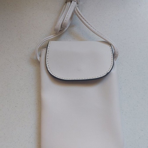 Mini crossbody bag for mobile phone, white