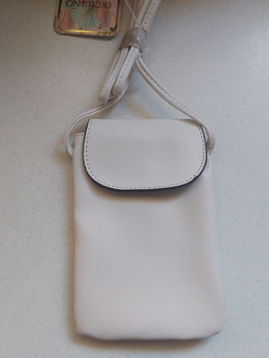 Mini crossbody bag for mobile phone, white