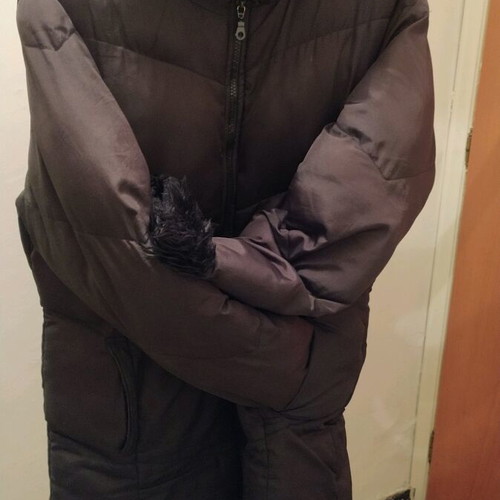 Women's winter jacket used Large with fur and hood black