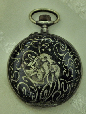 Silver watch cover Tsarist Russia with sabati 19th century used