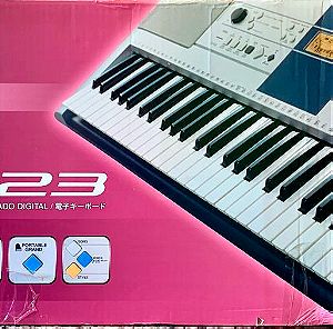 Αρμόνιο Yamaha PSR-E323 - Keyboard, Ασημί, με πτυσσόμενη βάση