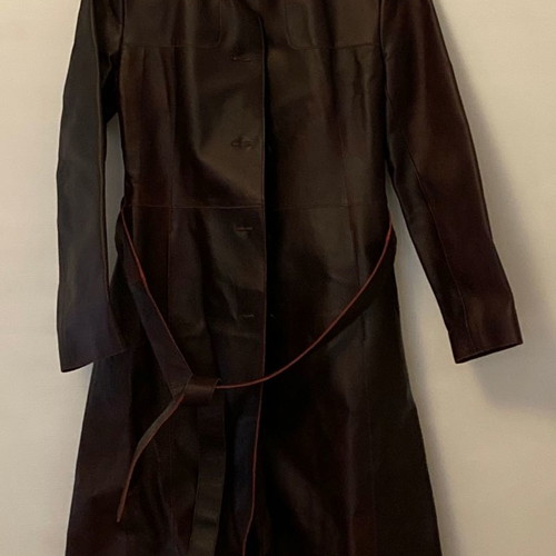 Anonima leather coat burgundy new, size S