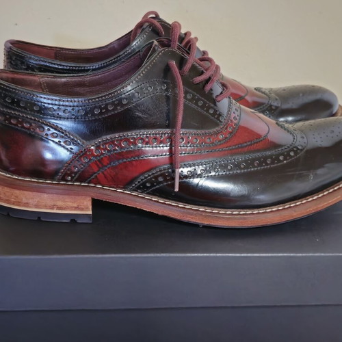 Ted Baker Krelly men's shoes like new, burgundy and black leather, size 43
