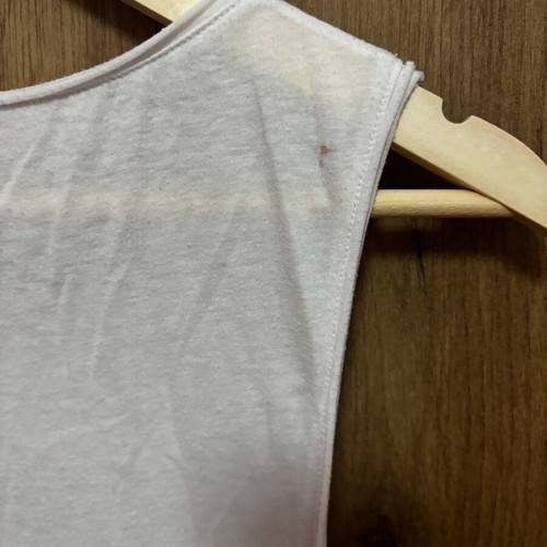 Tally Weill white sleeveless blouse used, size L with large armhole