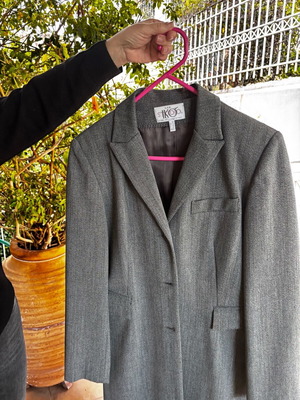 Long gray coat mantou new size L