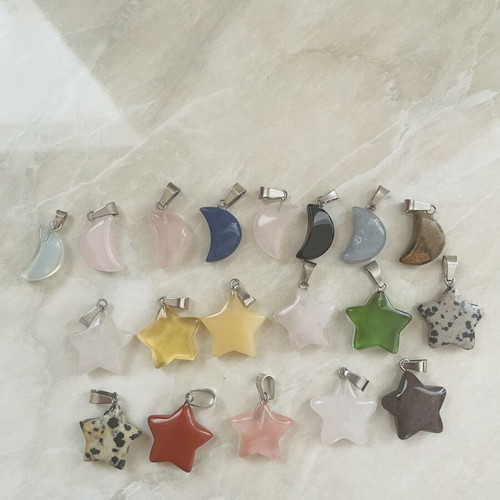 Star and crescent moon pendants for necklace like new