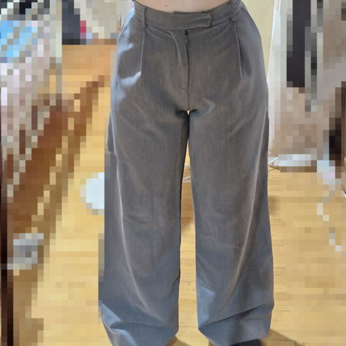Gray office pants XS like new, high waist, wide leg