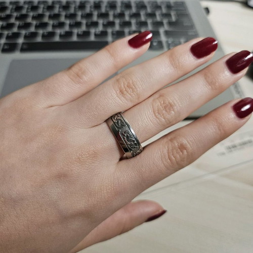 Ring for men used with Celtic knot design steel gold plated