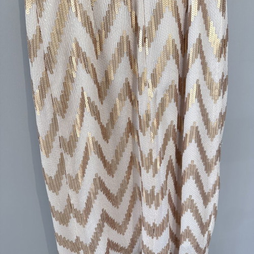 Desiree evening dress with gold beige sequins like new, size L