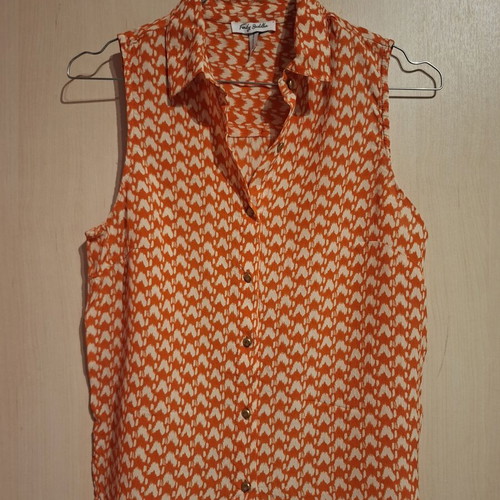 Short-sleeve shirt Funky Buddha like new, white and orange, size S