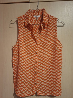 Short-sleeve shirt Funky Buddha like new, white and orange, size S