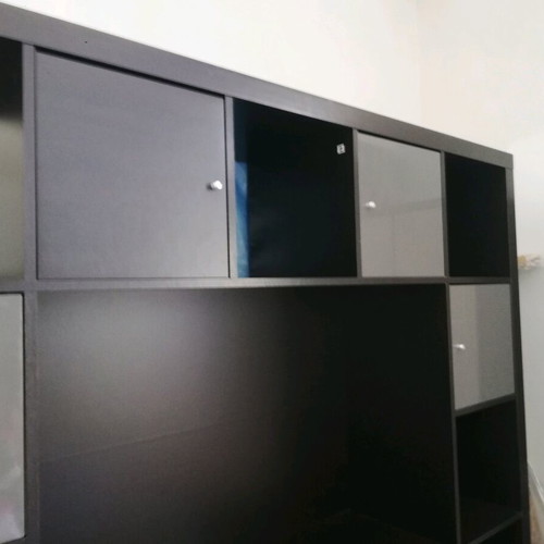 Ikea Kallax TV Unit like new, 180x180 cm, black matte cabinets