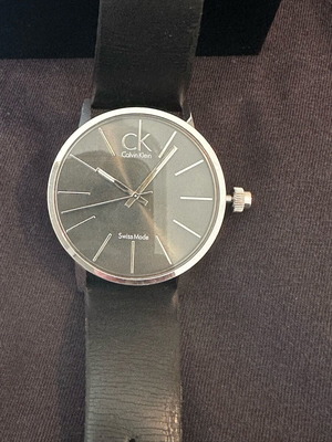 Calvin Klein men's watch used, black with screw-down crown