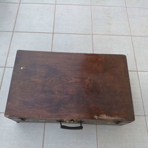 Wooden Vintage Suitcase used with metal clasps 70x40x30 cm