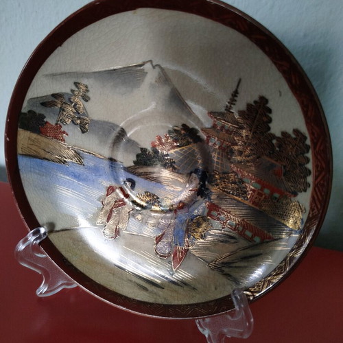 Chawan Japanese cup like new with saucer, 19th century