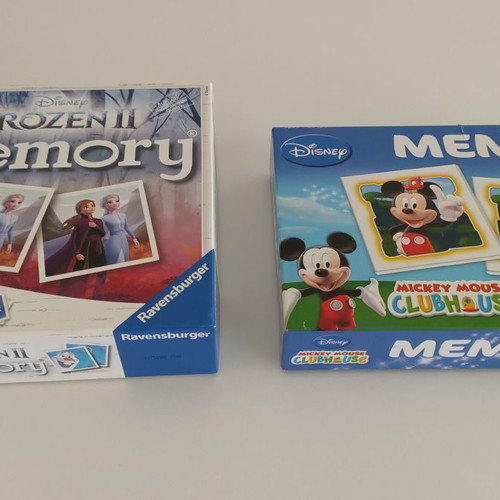 Frozen II and Mickey Mouse Clubhouse memory games used