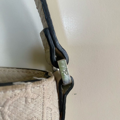 Calvin Klein crossbody bag used, beige with embossed logo