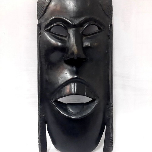 African wooden mask used, hand-carved, wall decoration