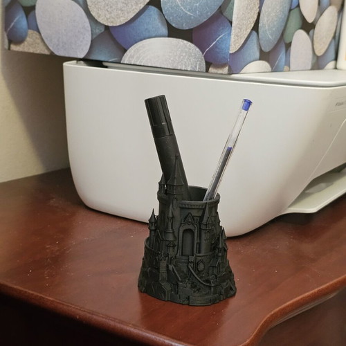 Desk Pencil Holder Decorative Black Matte Like New