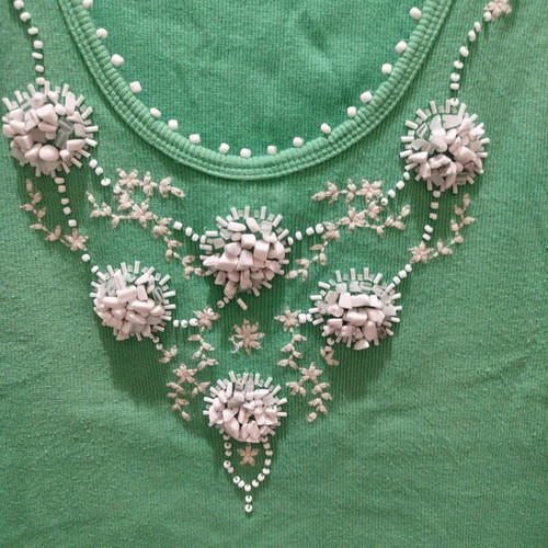 Lussile top with beads used, green, size L