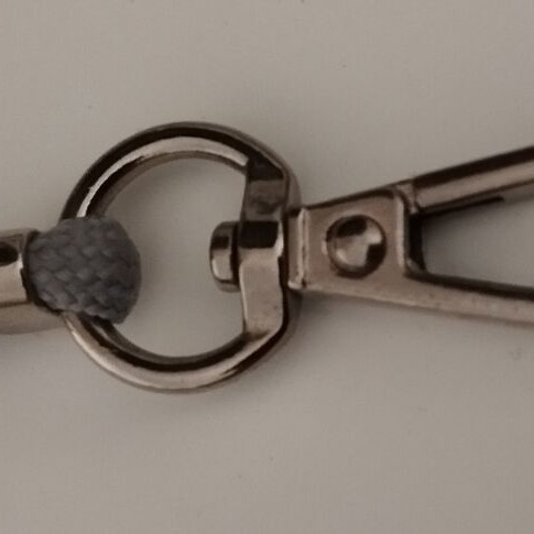 Mobile phone case lanyard new, gray with silver metal details