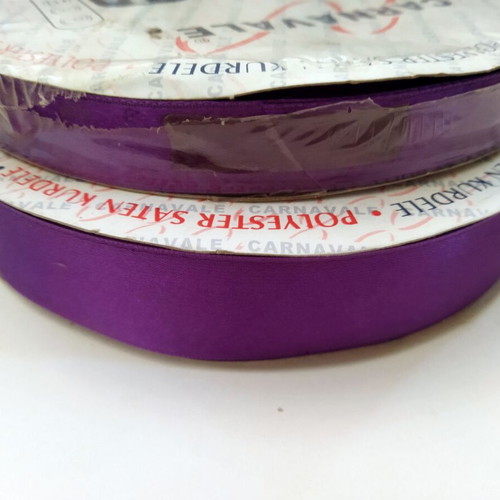 Satin ribbons new, 2 rolls 200 meters purple double-sided