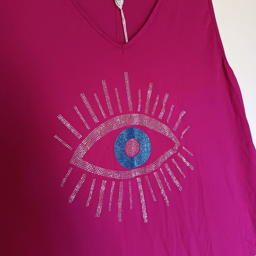 Sleeveless long blouse new, pink and purple