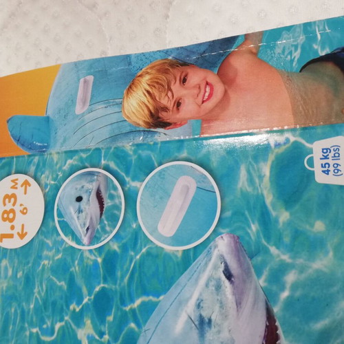 Bestway inflatable shark new 1.83×1.02 meters