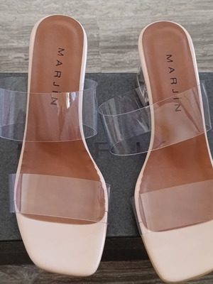 Marjin women's mules new, size 39, nude with transparent details