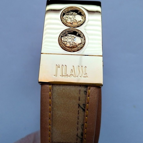 1st Classe Alviero Martini Geo Printed Leather Belt New, Size 100 cm
