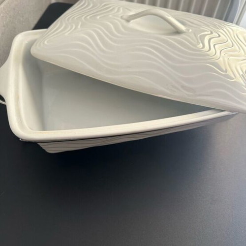 Porcelain platter with base new, heavy