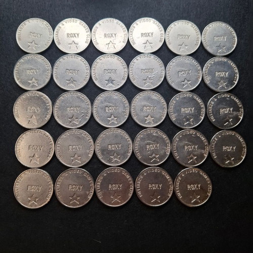 Metal tokens used, pack of 29, for video games and billiards