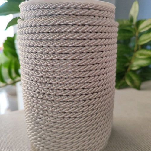 Nylon satin twisted cord 5mm new, 50m spool white