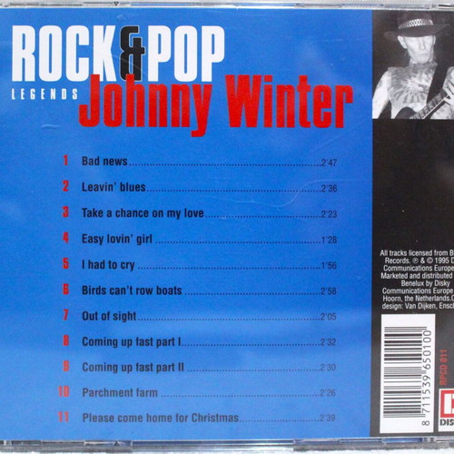 Johnny Winter Rock & Pop Legends CD like new, rock