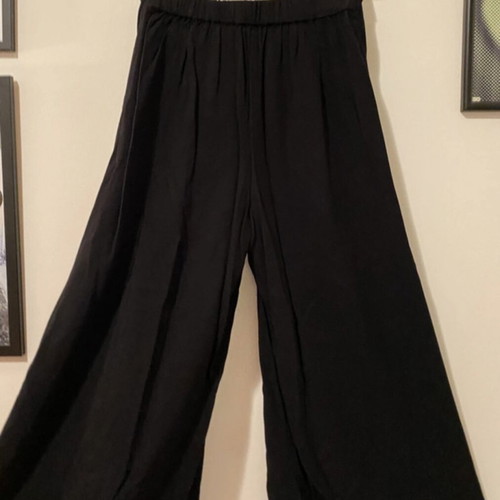 Pull & Bear Boho high waisted flowy pants with side slit