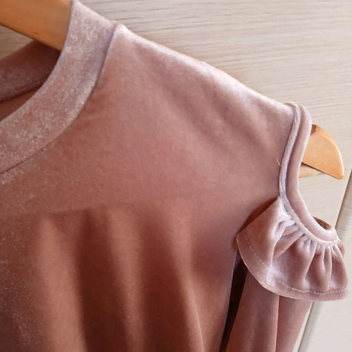 Velvet blouse like new, pink, size XS