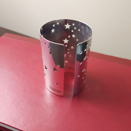 Vintage tealight holder with lacquer coated and new candle